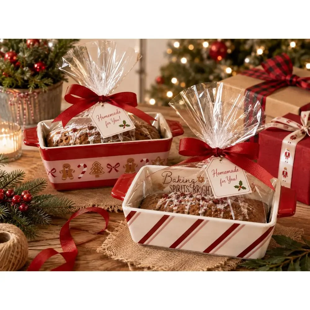 NWT Holiday Time Christmas Gingerbread Mini Loaf Pans Set of 2